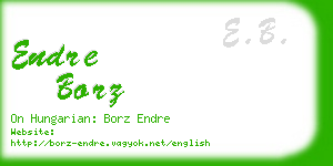 endre borz business card